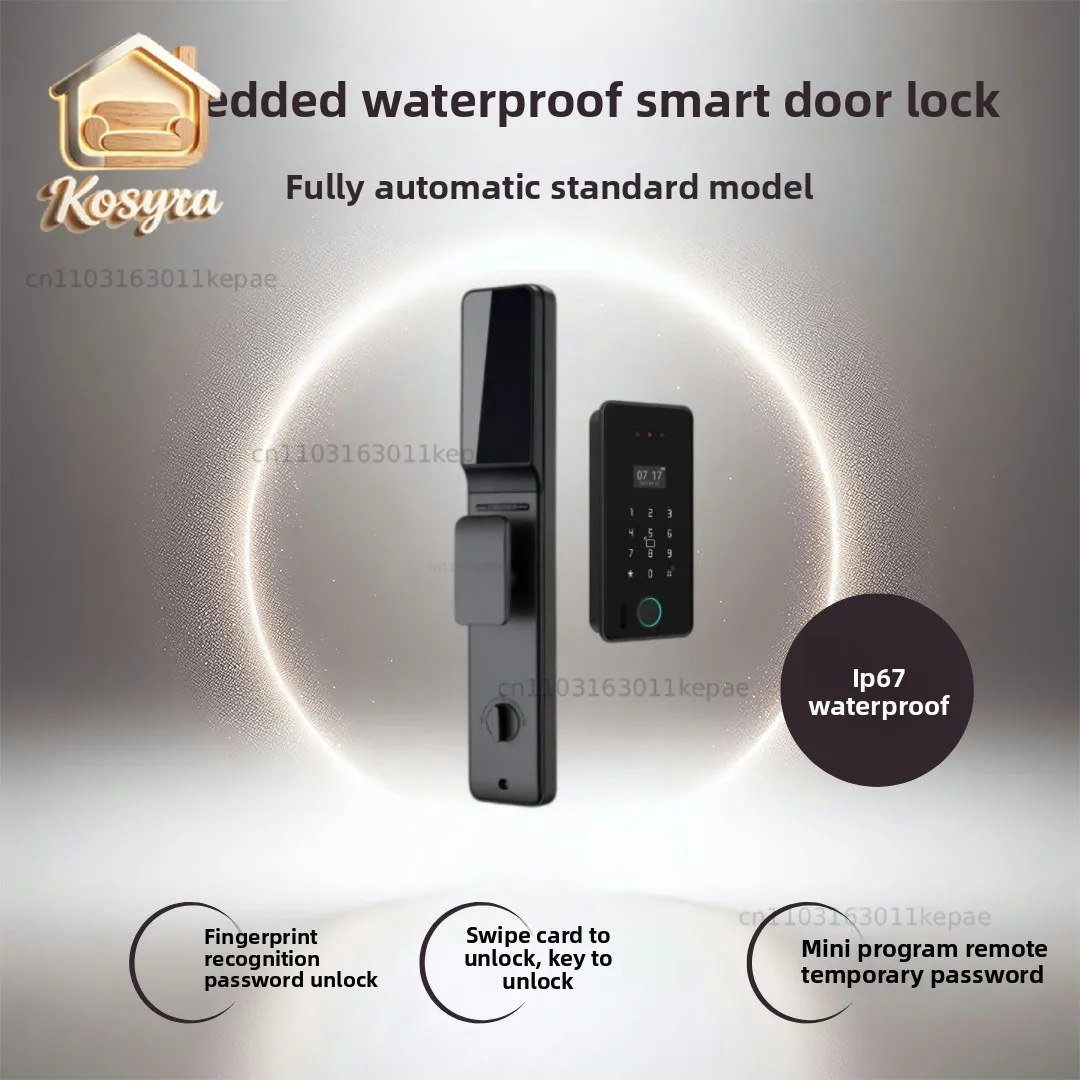 Embedded Smart Lock Facial Recognition Outdoor Waterproof Sunscreen Antifreeze Inlaid Fingerprint Lock Villa Door