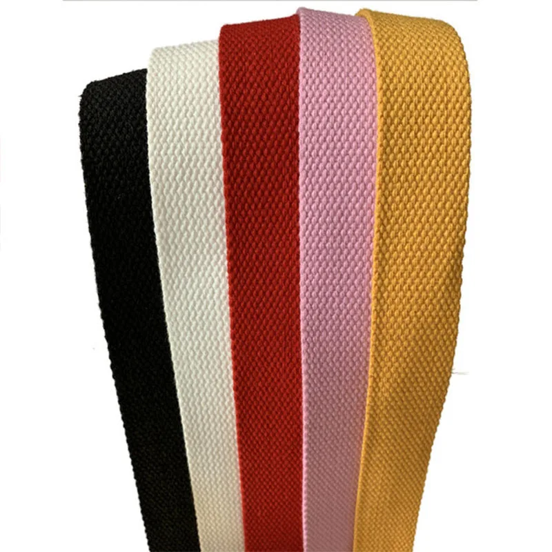 

2.5cm Wide 50 Yards Solid Color Thickened SP Polyester Cotton Webbing Plain Canvas Bag Luggage Strap