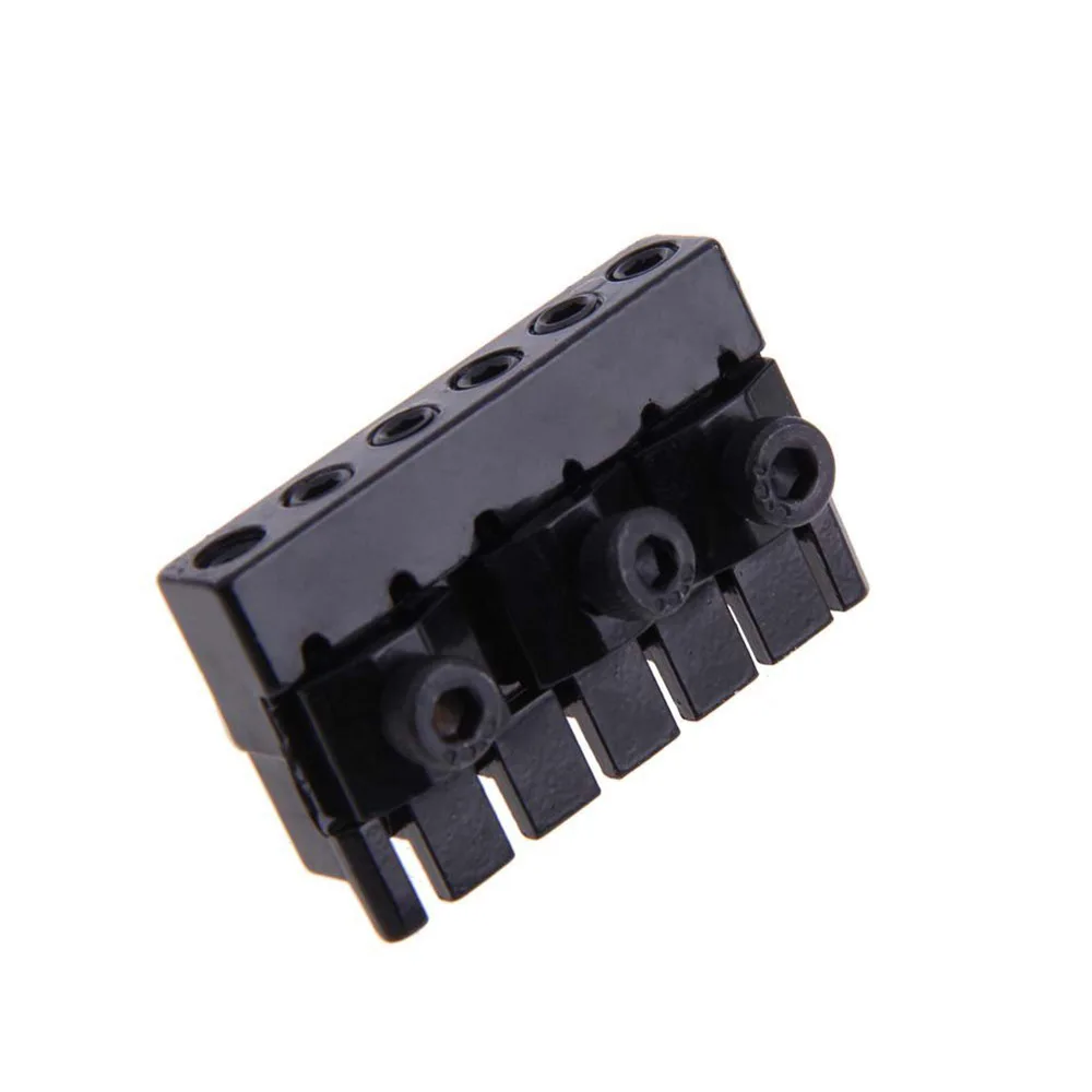 1 Set 6 String Saddle Headless Guitar Bridge Tailpiece Black for Electric Guitar Parts Replacement