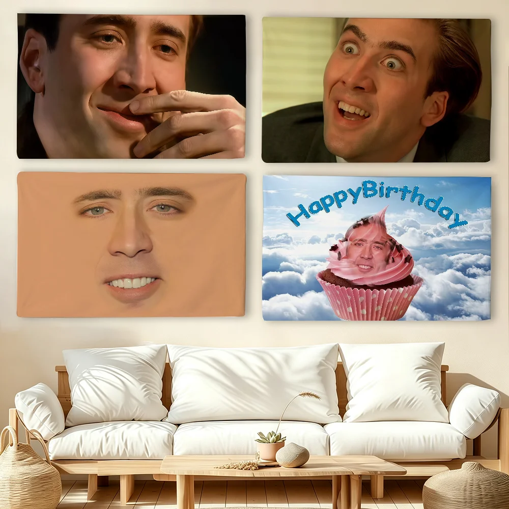 Funny print N-Nicolas C-Cage flag For Living Room Home Dorm Decor Wall Outdoor Camping Party Banner Gifts