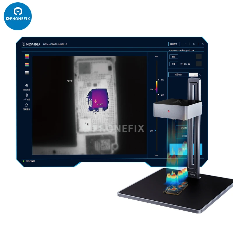 Qianli MEGA-IDEA Super IR Cam 2S Pro 3D PCB Kurzschluss Schnelle Diagnose Mainboard 3d Infrarot Wärmebild Analysierung Kamera