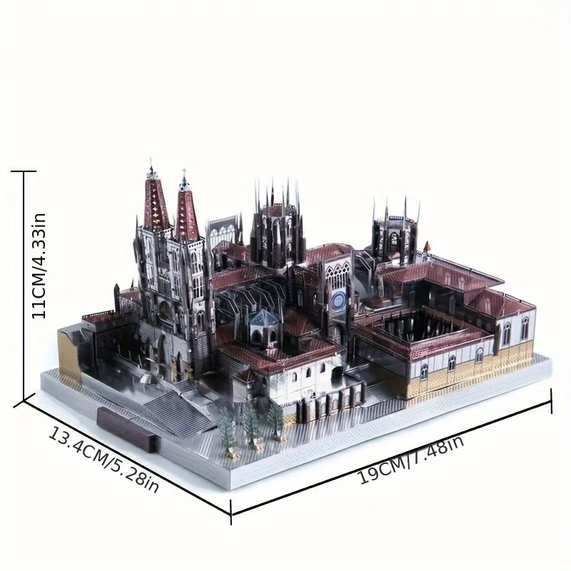 Puzzle 3D in metallo della Cattedrale di Colonia, modello fai-da-te tagliato al laser, modello di puzzle per adulti, giocattoli educativi, decorazione da scrivania