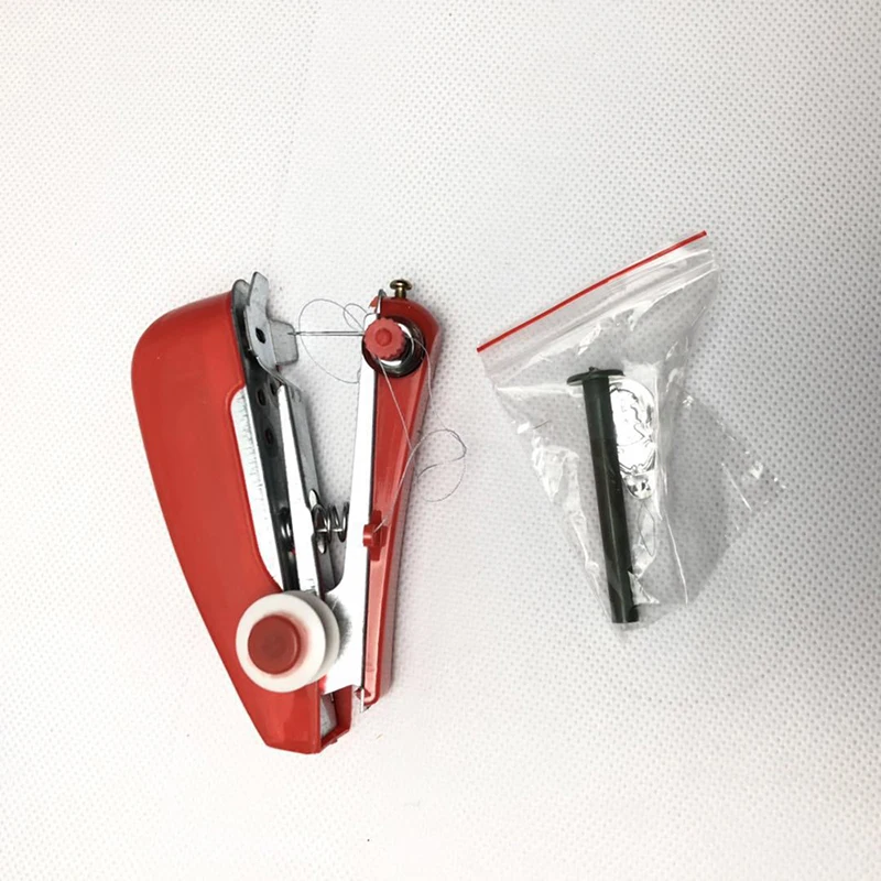 Mini máquina de coser Manual portátil, accesorios de herramientas de costura de tela, multifuncional, Color aleatorio
