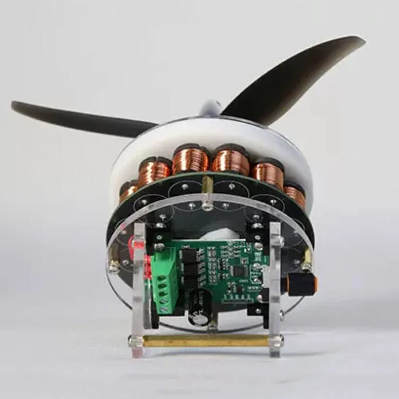 12–24V DC, Speed Adjustable, 3-Blade Propeller, Low Noise & Low Power - Axial Flux Brushless Motor Fan Model
