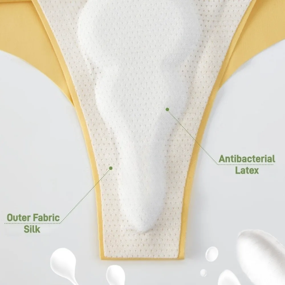 

Трусики из ледяного шелка с расширенной и расширенной внутренней подкладкой, тонкие бесшовные трусы с низкой талией, удобные однотонные трусы