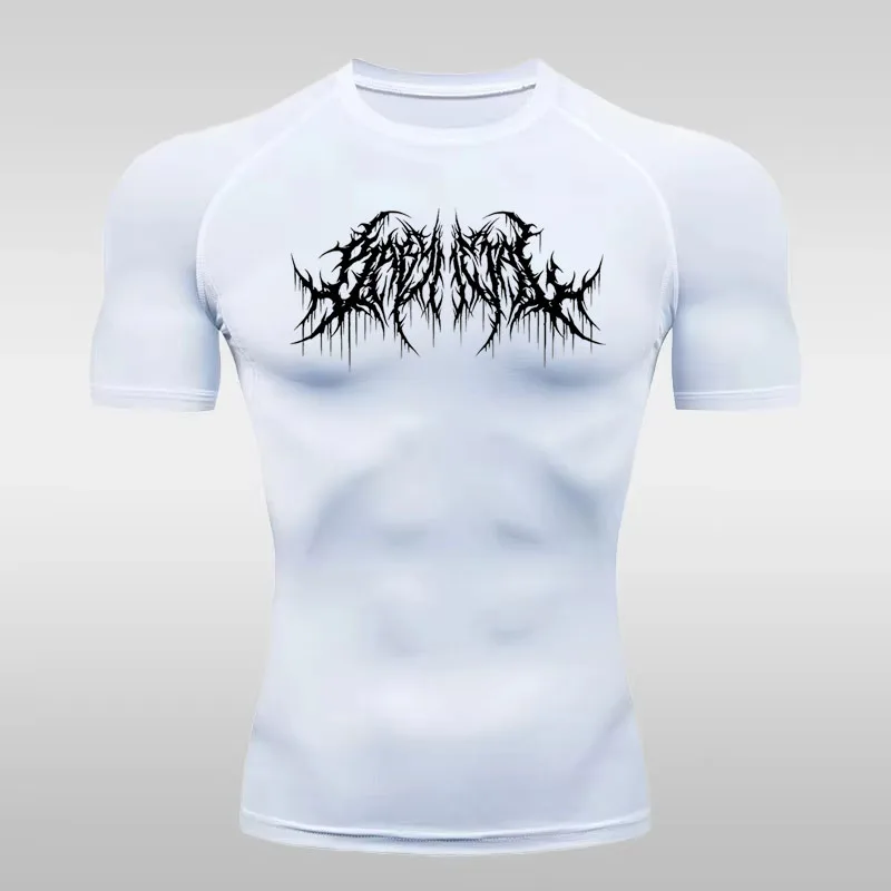 Men's Basic Compression Running T-Shirt Quick Dry Short Sleeve Gym Fitness Tops Breathable Elastic Workout Tee JW043