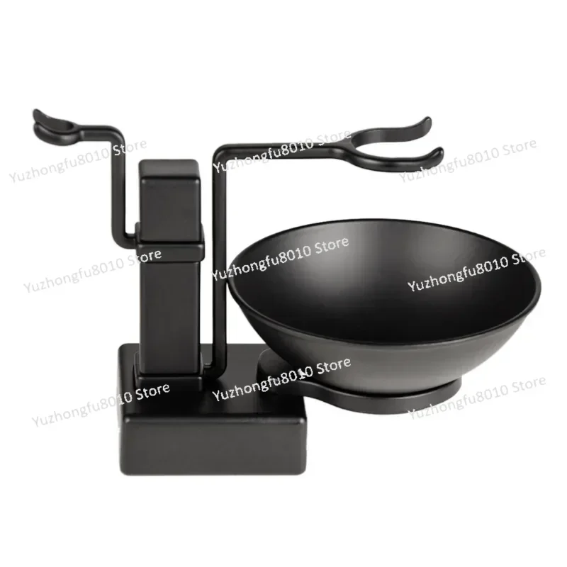 

Small New Bathroom Barber Men's Metal Shaving Brush Set - Shaving Frame Frame+Soap Cup Bowl Black