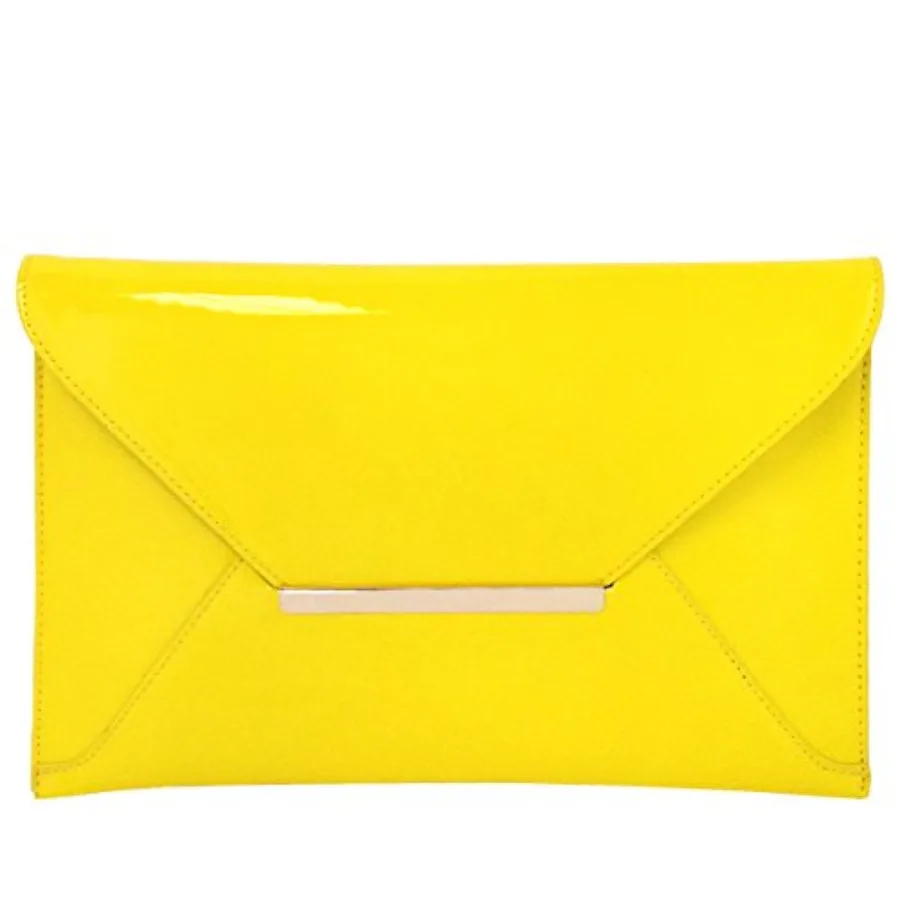 JNB Faux Patent Leather Envelope Candy Clutch Bag Faux Patent Leather Candy