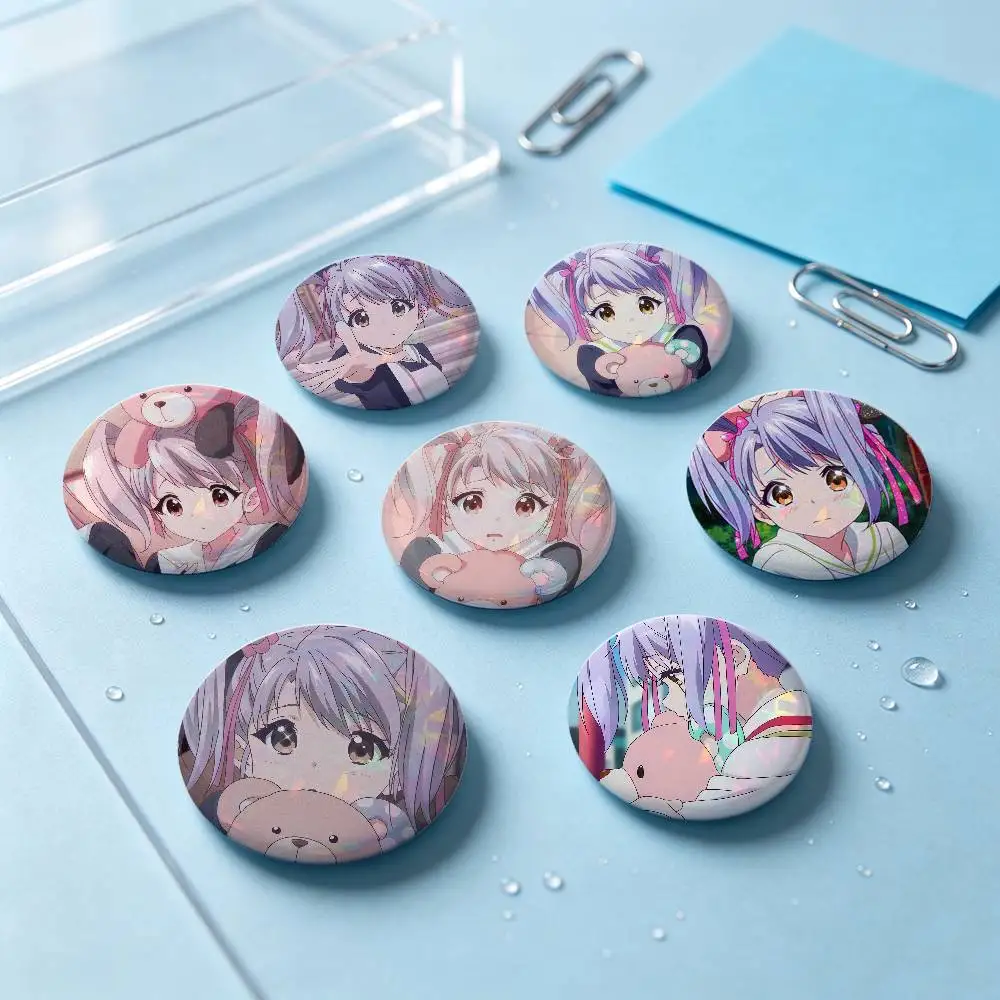 Kurumi Kumamakura Anime Figure Badges 25 32 44 58 75 Mm Round Cosplay Pin Bag Decor Fans Collect Friends Gifts Brooch Souvenir