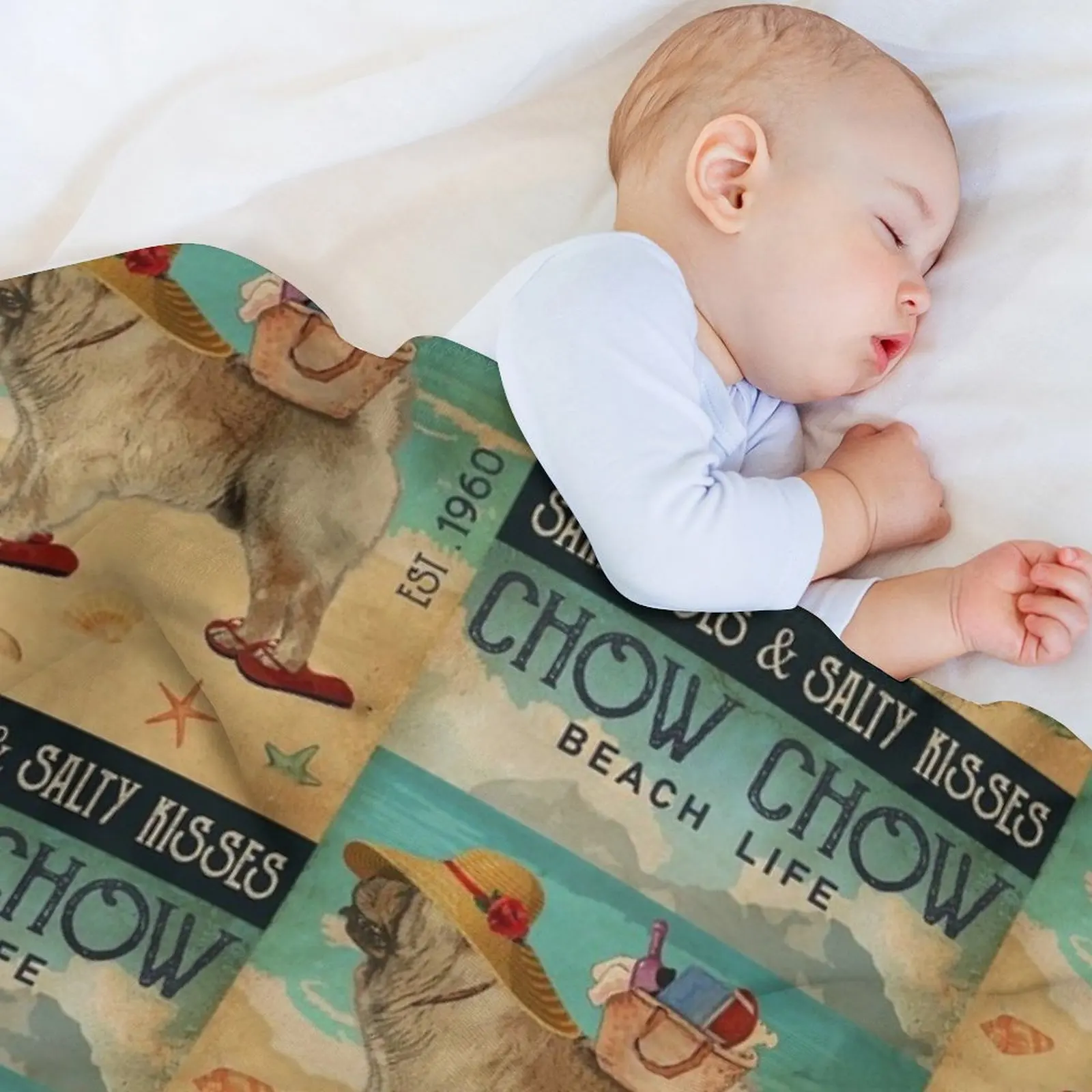 شاطئ الحياة ساندي تو تشاو تشاو رمي بطانية لحاف الفانيلا بطانية رقيقة