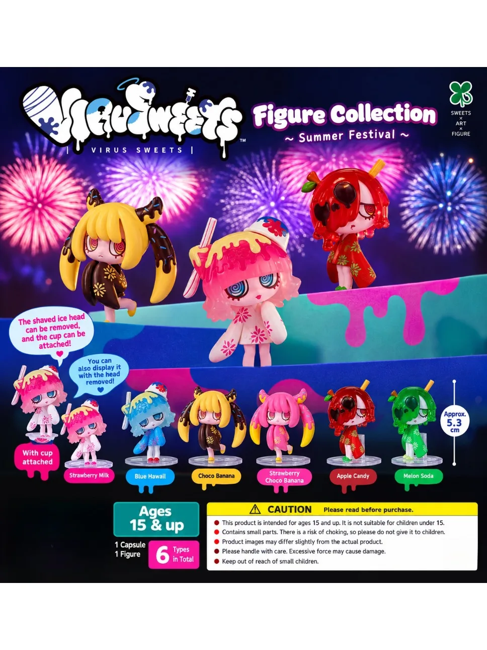 Oryginalne zabawki w kapsułkach Kawaii VIRUSWEETS Figurki z kolekcji Festiwalu Letniego Owocowe Czekoladowe Desery Ozdoby na Biurko Prezenty Gasha — 2