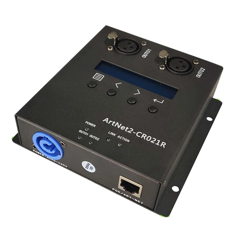 Confiable-ArtNet DMX 512 Controlador de iluminación Ethernet Interfaz 2 Caja convertidora Touch MA2 US Plug-ABDQ