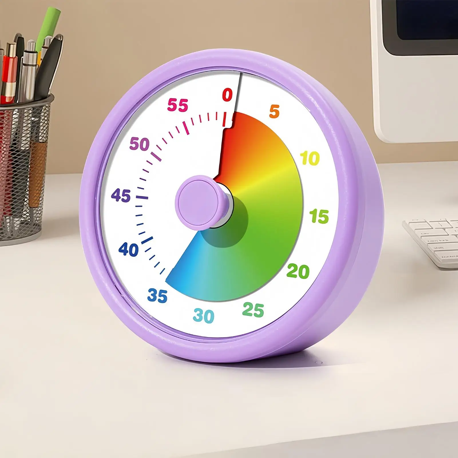 Kid Timer Visual Countdown(not included battery) Rainbow Disk Countdown Timer Silent Time Management Tool for Home School