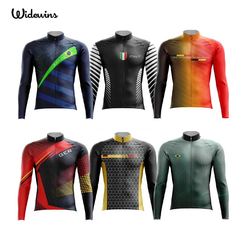 France Cycling Jersey Long Sleeve Men Cycling Clothing Yellow Green White Polka dot Road Bike Shirt Bicycle Jacket Maillot Bike