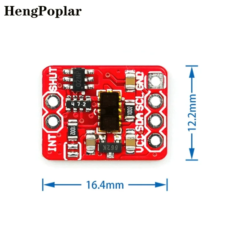 50Hz 3.3-5v VL53L1X Laser Ranging Sensor Module 4cm-4m Ranging Module ToF Distance Measurement I2C 12x17x3.2mm PCB Sensor Board