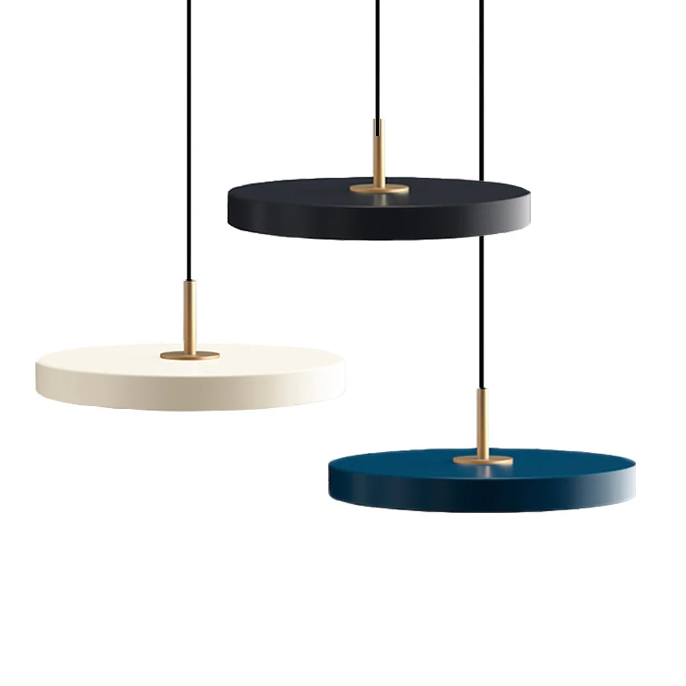 

Northern Europe Minimalist Metal Pendant Light Hanging Lamp Creative Modern Simple Round Saucer for Bed Dining Room lighting