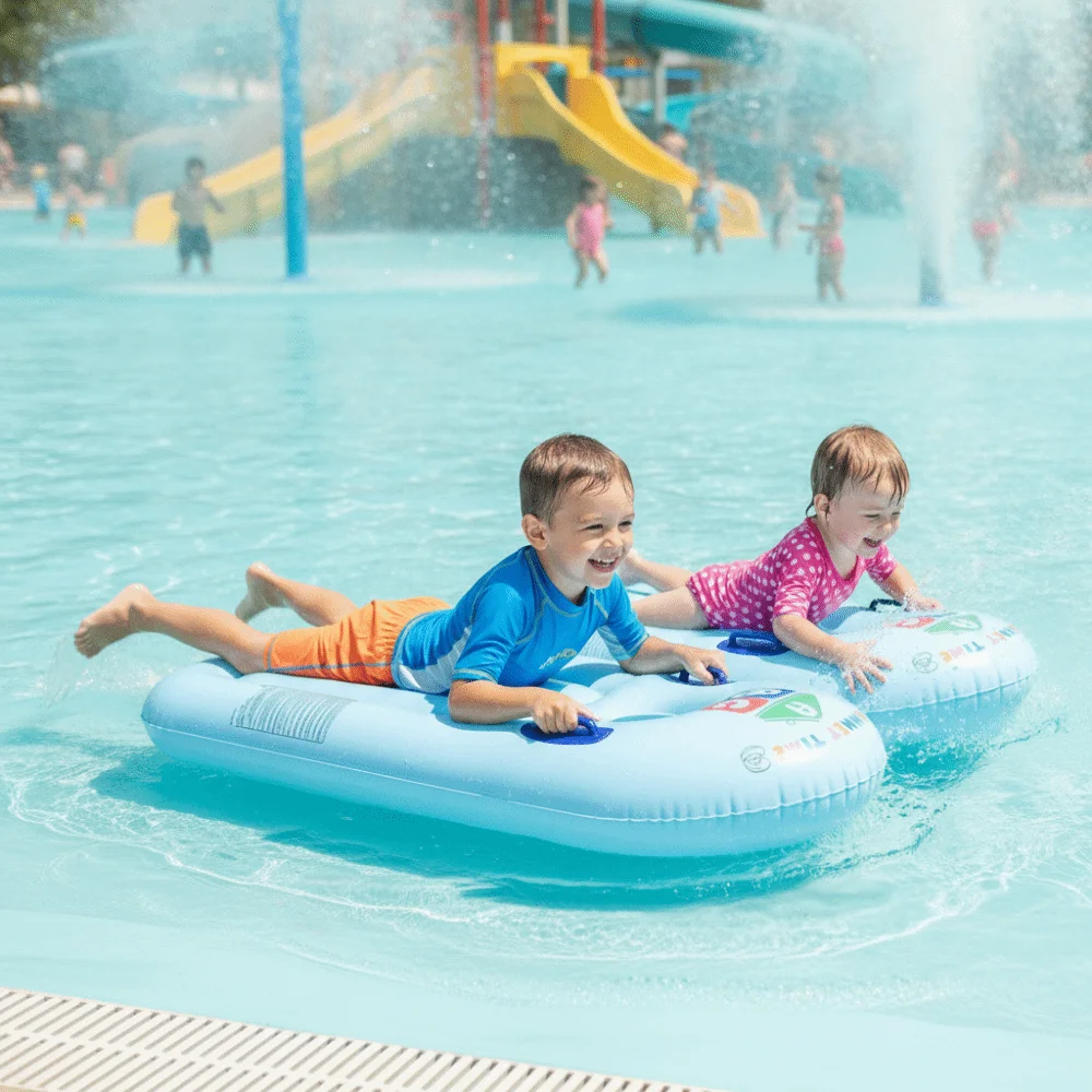 Thickened PVC Inflatable Surfboard Dual Handles Viewing Window Swimming Board Lightweight Portable Inflatable Bodyboard Pool