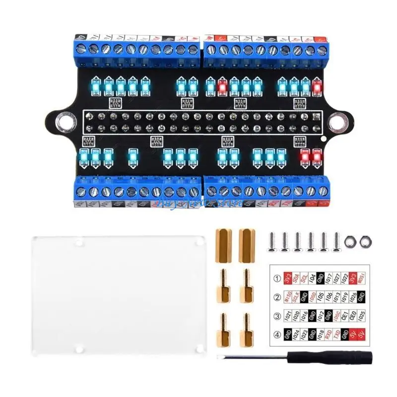 20ce لوحدة لوحة اختراق كتلة GPIO Micro GPIO مع LED