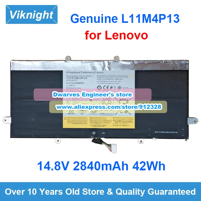 Genuine L11M4P13 Battery 14.8V 2840mAh 42Wh for Lenovo IdeaPad Yoga 11S Model 20246 Yoga 11S 11 Rechargeable Li-Polymer Battery