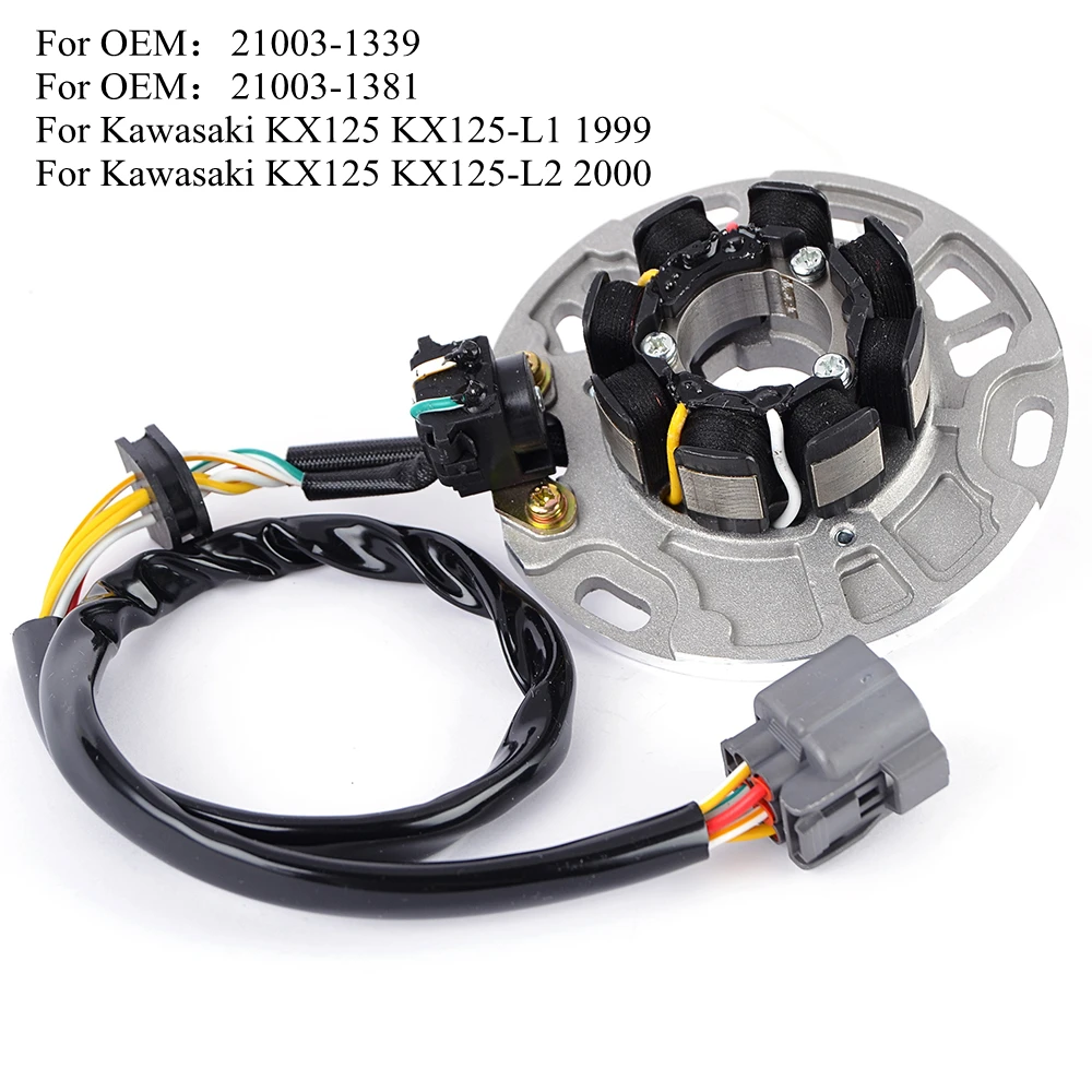 KX 125 Motorcycle Stator Coil For Kawasaki KX125 KX125-L1 KX125-L2 1999 2000 21003-1339 21003-1381 Generator Magneto Coil