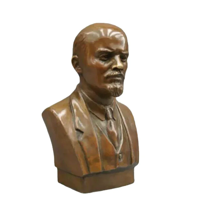 7'' Soviet Leader Vladimir Ilyich Ulyanov Lenin Bust Bronze Statue