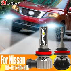 2x H11 H8 Led Fog Light Headlight Canbus H16 H9 Car Bulb Driving Running Lamp 12v 55w For Nissan Qashqai J11 J10 X Trail T32 T31