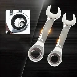 1pcs Short Handle Quick Ratchet Wrench Dual-Purpose Opening Tool Two-way Labor-Saving Car Repair