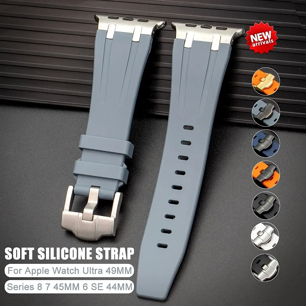 Silikon für Apple Watch Ultra 49mm Sport gummiband für iwatch 8 7 6 5 4 se 42mm 44mm 45mm 41mm 40mm 38mm Armband