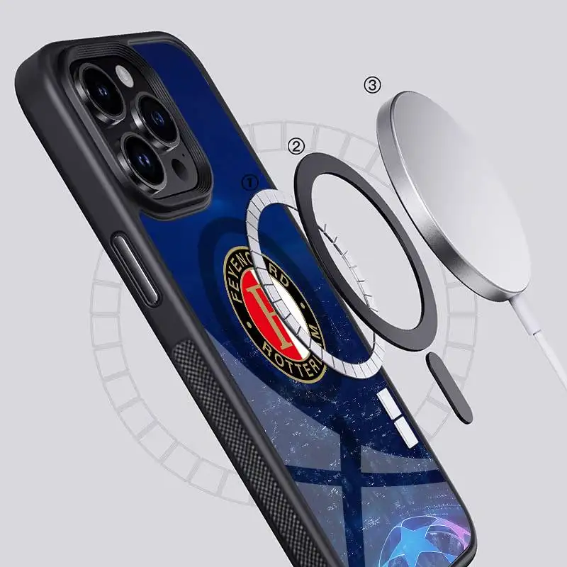 حافظة هاتف نادي كرة القدم H-FeyenoordS لهاتف آيفون 16 15 14 13 Pro Max 11 12 Mini Alex Mirror لغطاء الشحن اللاسلكي Magsafe