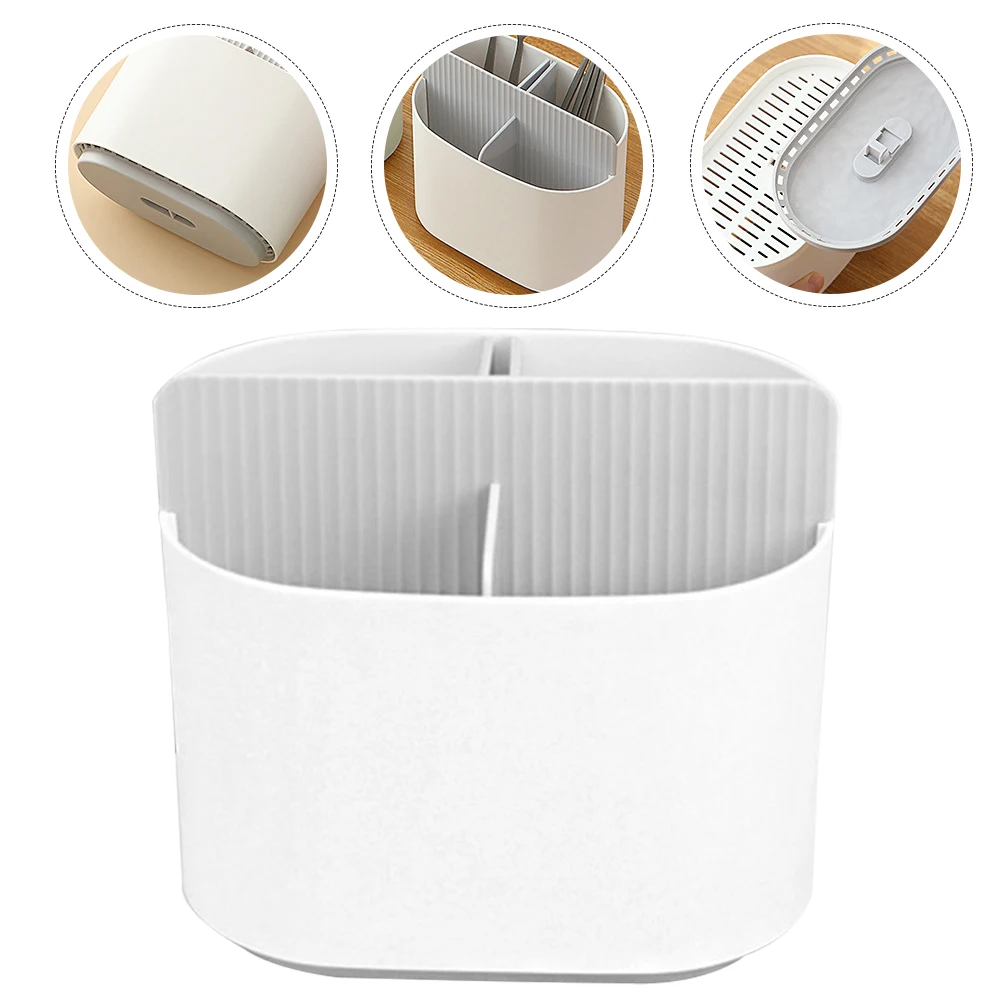 

Premium Drain with Water Tray Kitchen Utensil Holder Cutlery Organizer Chopsticks Storage Rack Multi Functional Drying