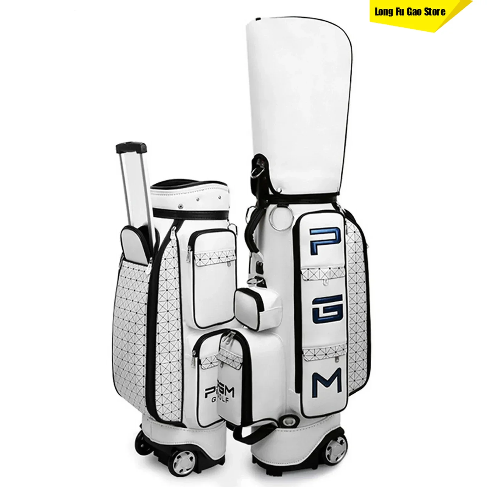 

PGM Golf Bag Retractable Folded Golf Aviation Bag Portable Standard Women PU Leather Large Capacity Golf Caddy Bag With Wheels