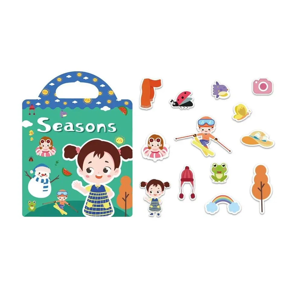 Educational Jelly Sticker Books Waterproof Washable Kids Quiet Book Matching Game with Diverse Cartoon Sticker Book