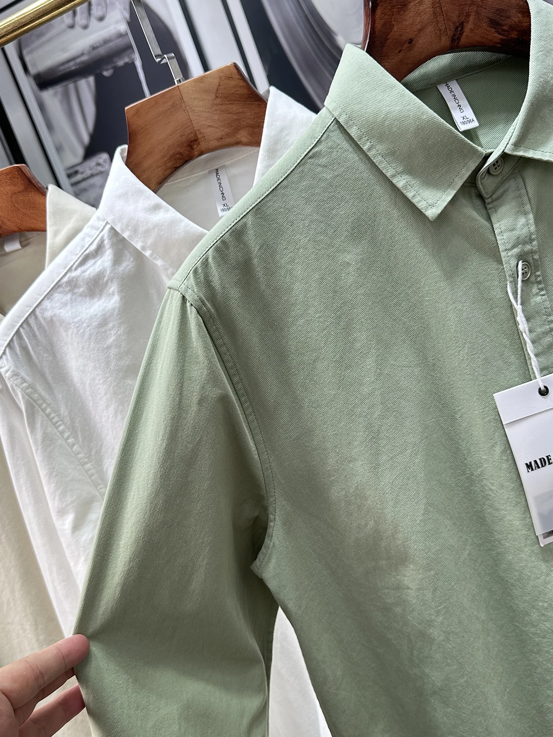Washed Cotton Long Sleeve Shirt Men's Workwear Style Pocket Detail Autumn Fashionable And Structured Loose Fit Breathable