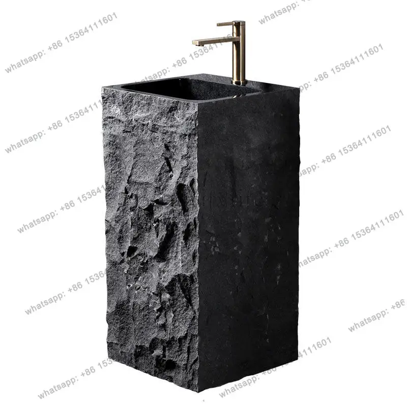 Stone column basin floor-to-ceiling outdoor courtyard hand wash garden sink balcony light luxury hand wash table