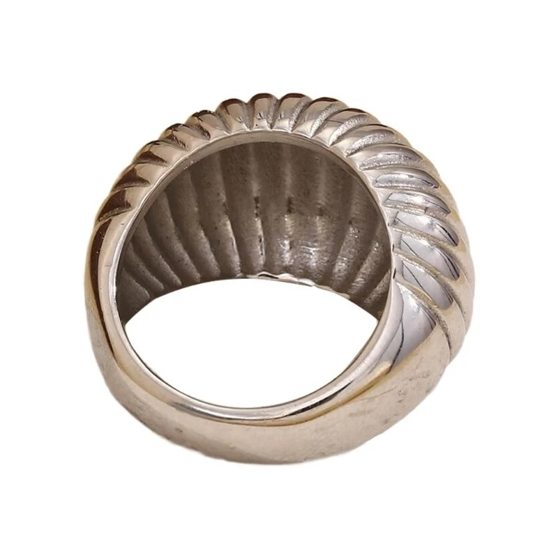Minimalist Fat Bread Stripe Ring Party Ready Gold or Silver Plated Ring Jewelry in a Minimalist Fat Bread C71A