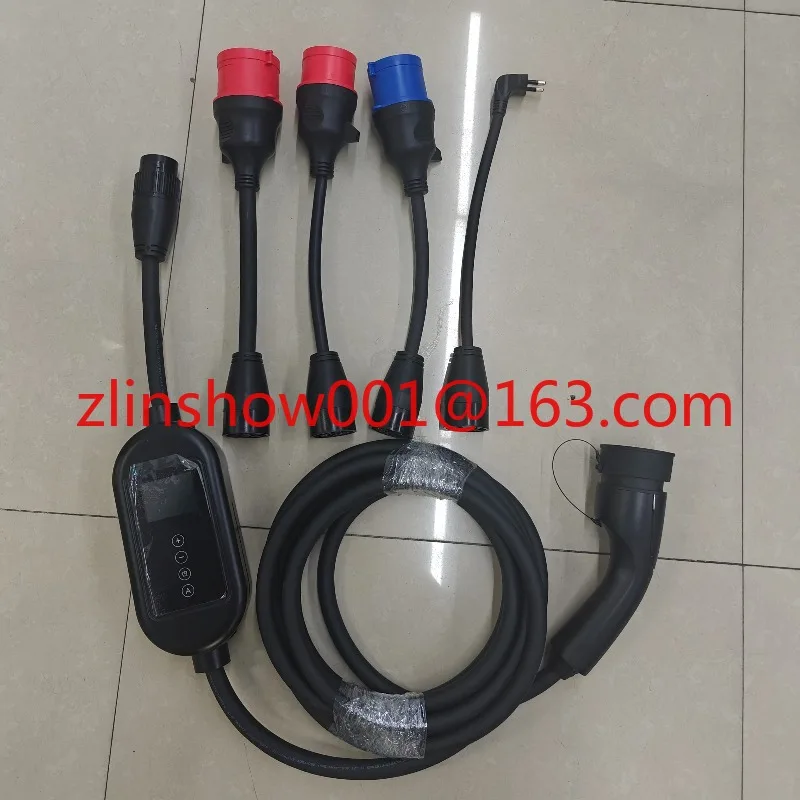 32A Potable EV Charger Type 2 Electric Car Charger with Flexible Blue Cee and EU Plug with WIFI APP Control