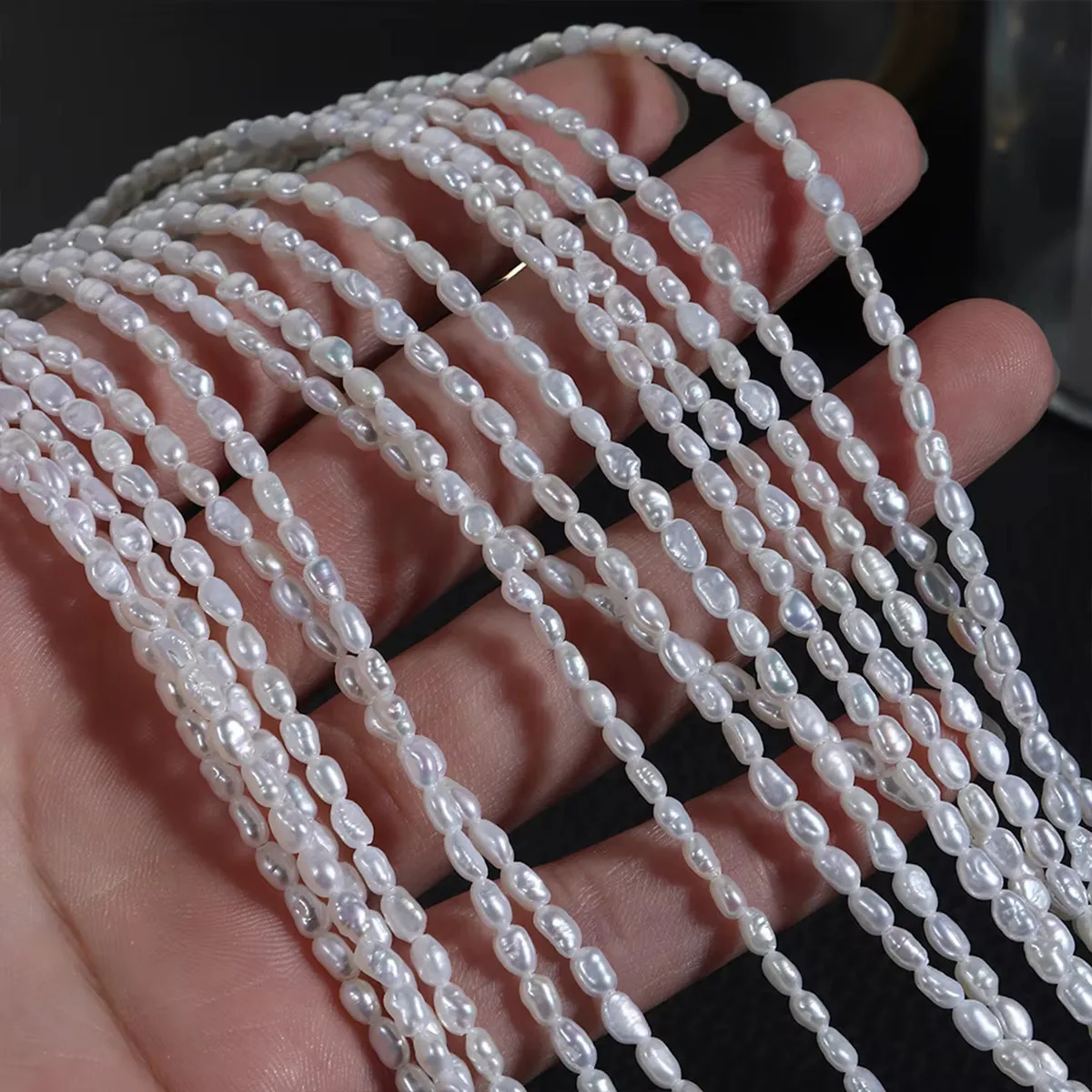 

Natural Freshwater Keshi Pearl 2-2.5mm Irregular Rice Loose Beads Charms for DIY Women Men Necklace Bracelets Jewelry Making