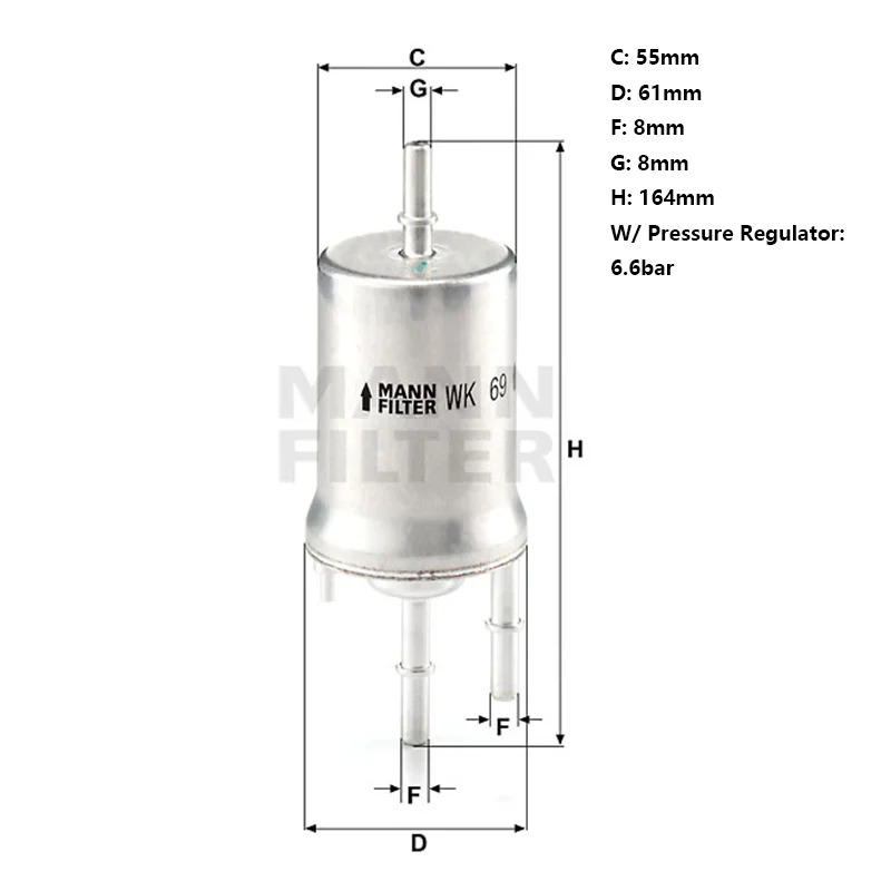 MANNFILTER WK69 Fuel Filter Fits KTMX-Bow VW Eos Jetta Passat CC Golf AUDI A1 A3 SKODA Octavia Superb SEAT 1K0201051K 1K0201051C