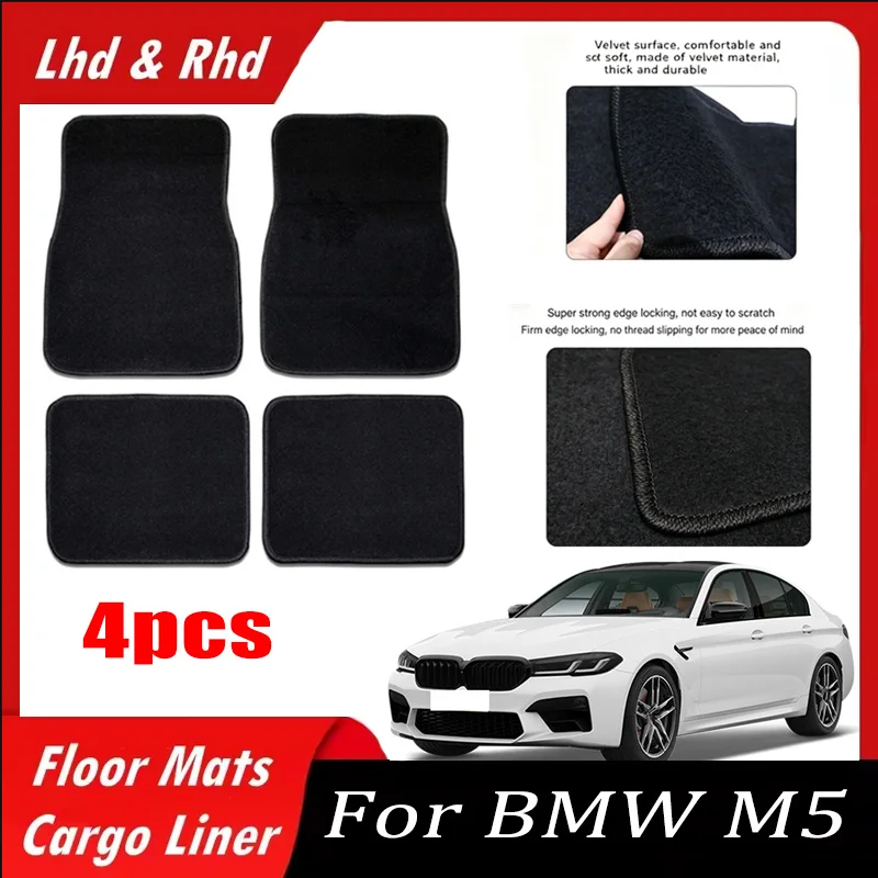 

4pcs Car Floor Mats All-Weather Easy To Clean Durable Anti-Slip Interior Protection Floor Liners For BMW M5 Accessories