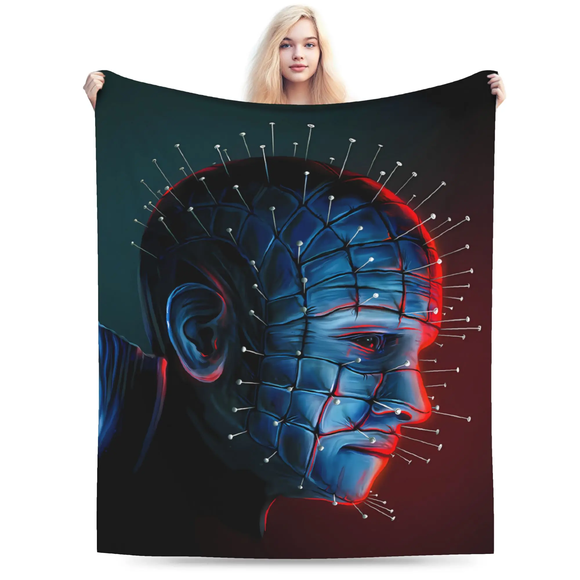 Hellraiser Pinhead Lament Blanket  Super Soft Plush Throw Blanket For Child Couch Chair Sofa Bed Flannel Bedspread Bed Cover