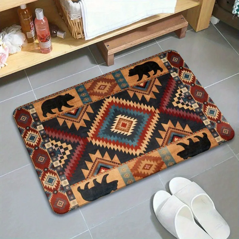 Luxury Red Border Gold Baroque Ornate Frame Classic Print Anti Slip Entrance Doormat Elegant Entry Decor Floor Mat