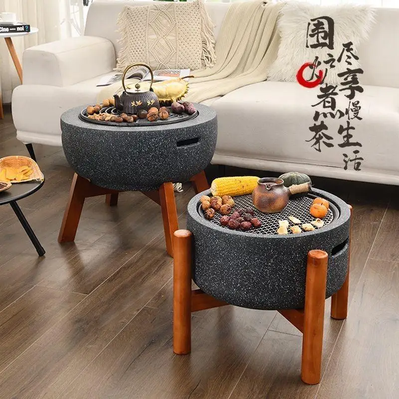 

Furnace tea roasting stove set utensils full set of barbecue grills household gathering tea stove table