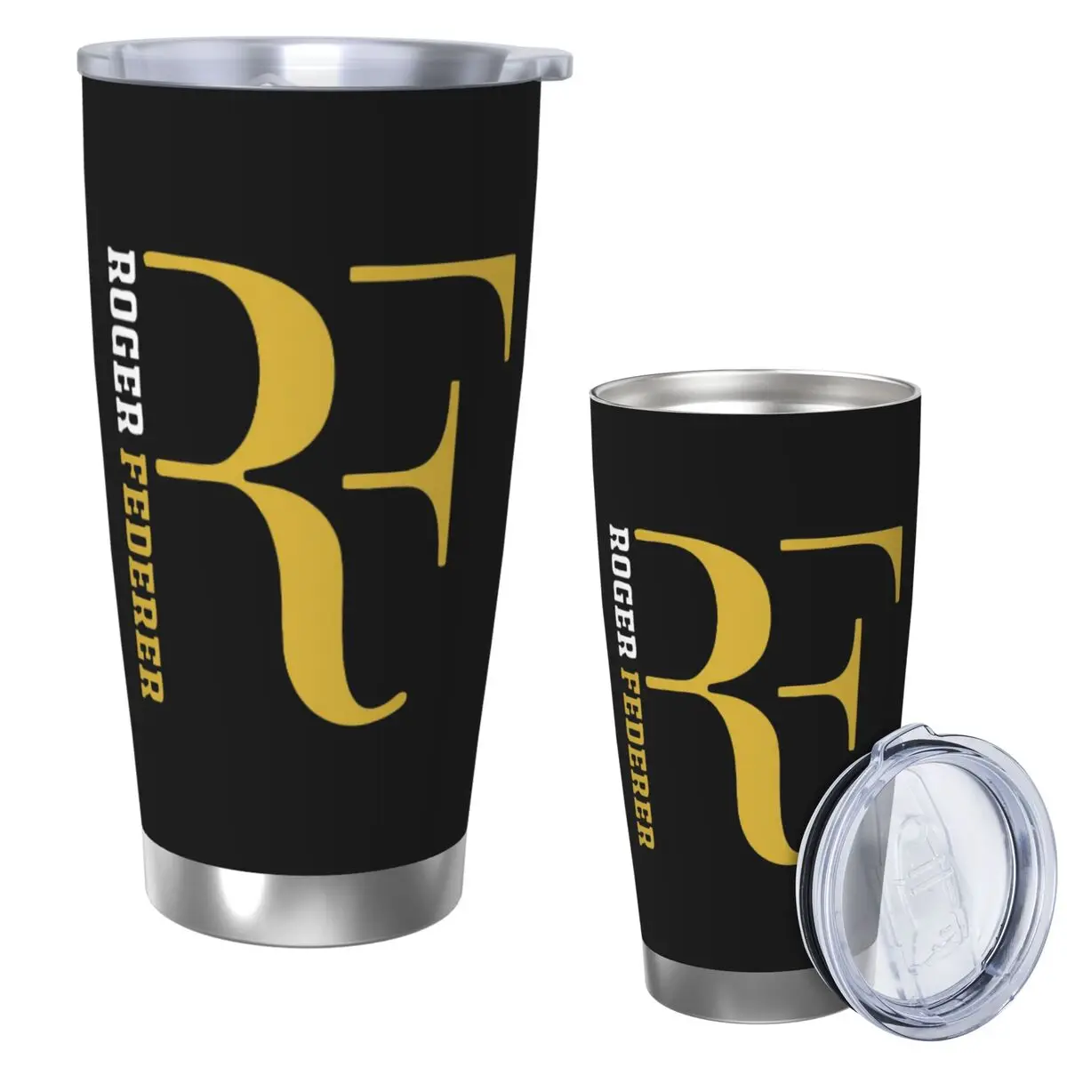 Roger Federer Stainless Steel Tumbler Vacuum Insulated Mugs Thermal Cold Bottle Straws With Lid 20oz
