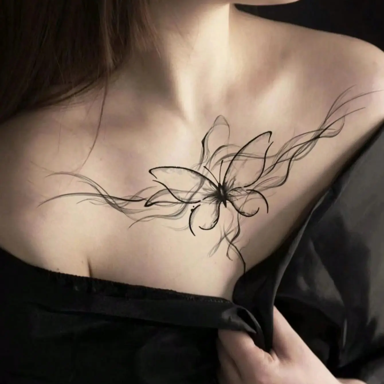 

1/2Pcs Waterproof & Long Lasting Temporary Tattoo Sticker With Chest Pattern,Suitable For Music Festival and Party