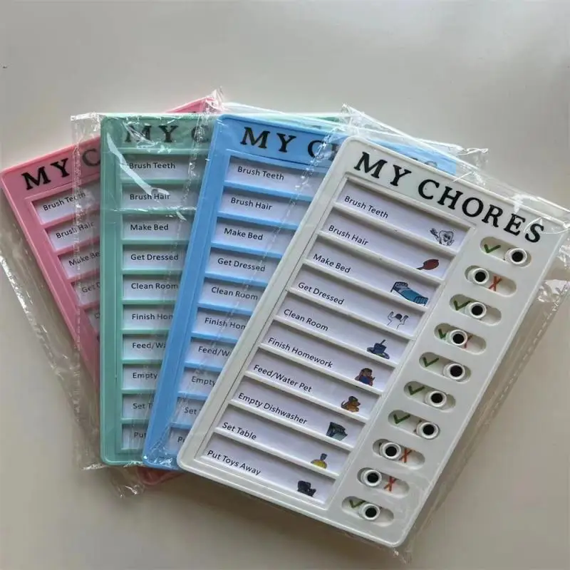 Reusable My Chores Checklist Daily Planner Memo Plastic Board Chore Chart Responsibility Behavior for Kid Self-discipline Card