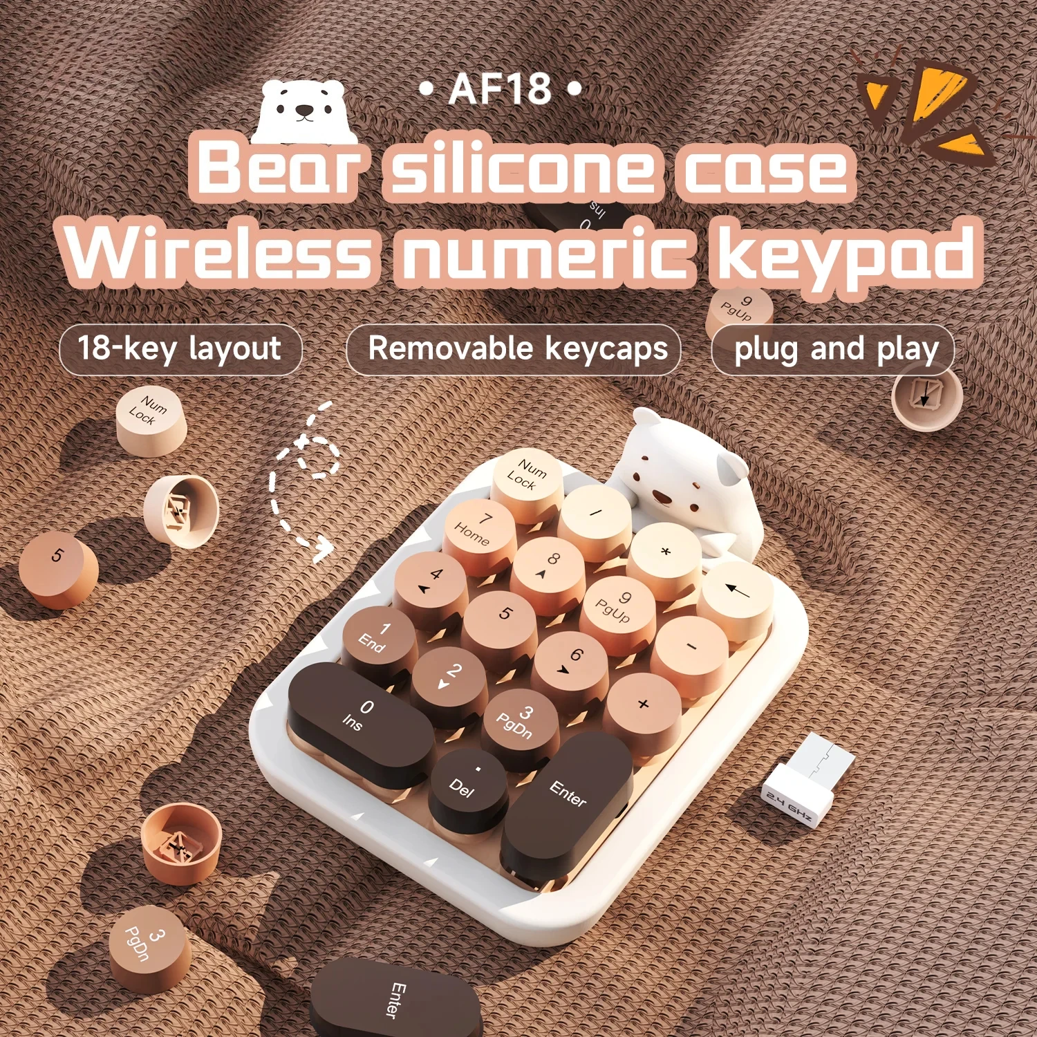 AJAZZ AF18 One-Handed Office Keyboard HE Magnetic Switch 18-Key Mini Keyboard, Suitable For Office Use
