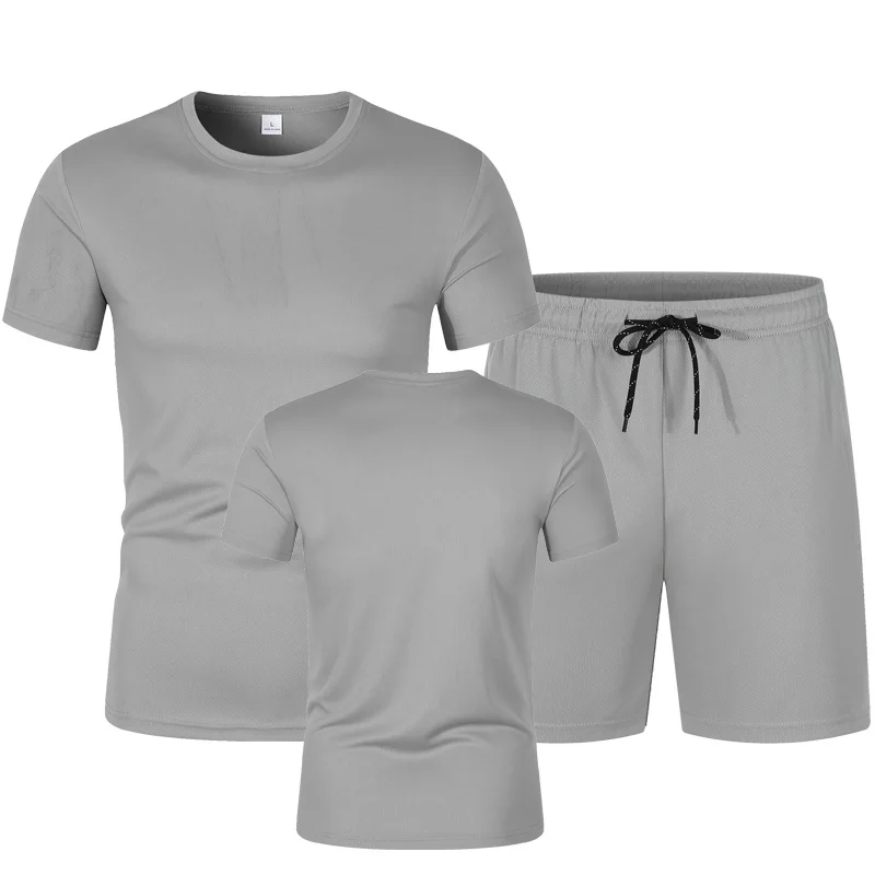 メンズサマースポーツセット快適な速乾性通気性メッシュランニングセットジョギングフィットネススポーツウェアメンズトレーニングジャージ