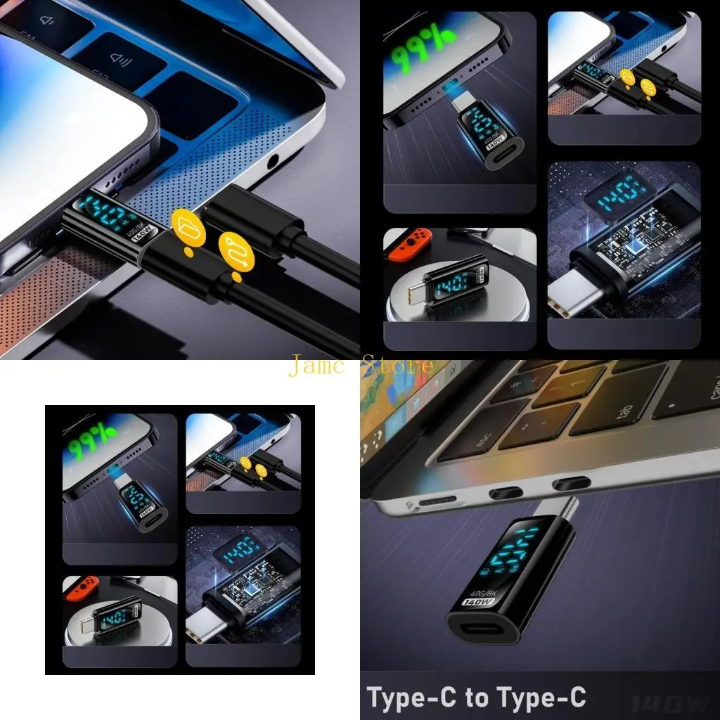 

LX0B USB C адаптер «мама-папа», мощность 140 Вт, скорость передачи данных 40 Гбит/с для устройств типа C