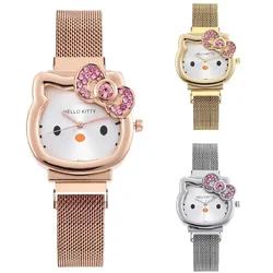 Disney HELLO Ultra-thin children's mesh strap KITTY watch student kids waterproof KT cat quartz for women relogio feminino gift