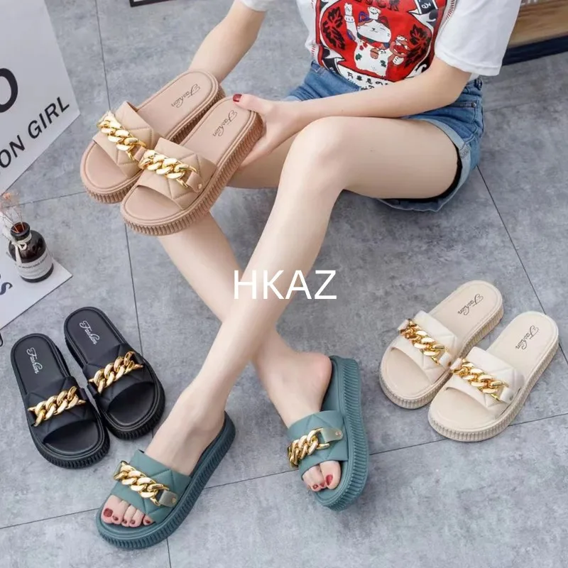 Slippers Women Breathable Fashion Korean Leisure Outdoor Non-slip Luxury Shoes Platform Beach Flats Slippers Home New In Summer